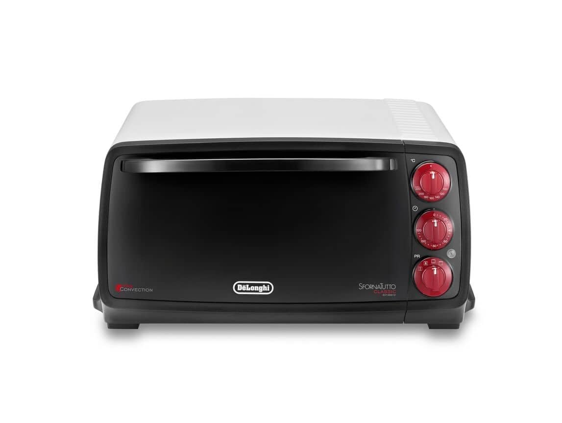 DELONGHI EO12512.WG Sfornatutto Mini, 1400 W, 12 Liter, Kunststoff, Weiß / Schwarz