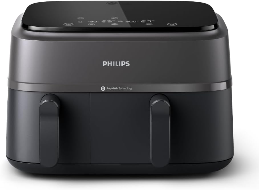 Philips Airfryer Dual Basket 3000 Serie Heißluftfritteuse, Schwarz, 9 L