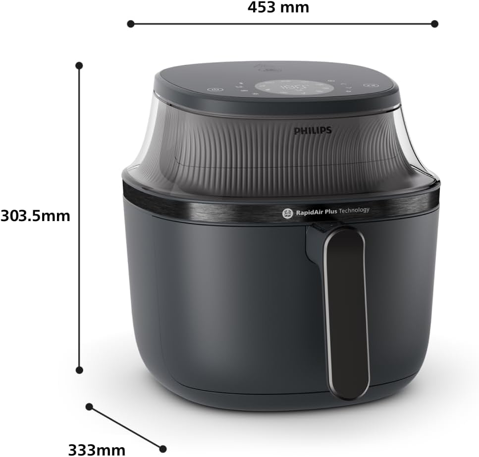 Philips Airfryer 3000 Serie Heißluftfritteuse, Schwarz, 7,2L