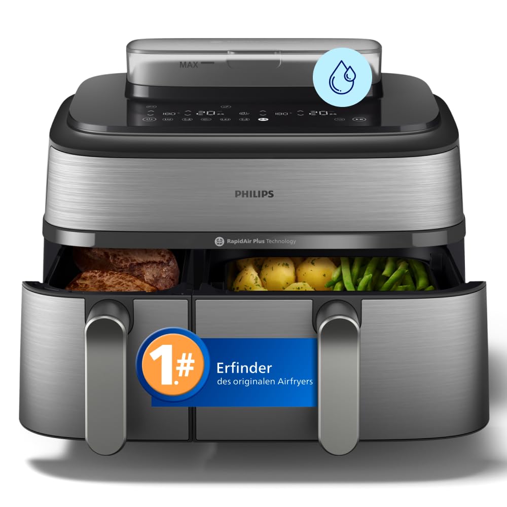 Philips Steam Airfryer 5000 Serie Heißluftfritteuse, Schwarz, 7,2 L