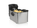 Princess 183028 Edelstahl Doppel-Fritteuse in schwarz - 2 x 3 Liter (2 x 1800 Watt) mit Ölfilter und Kaltzonenfunktion