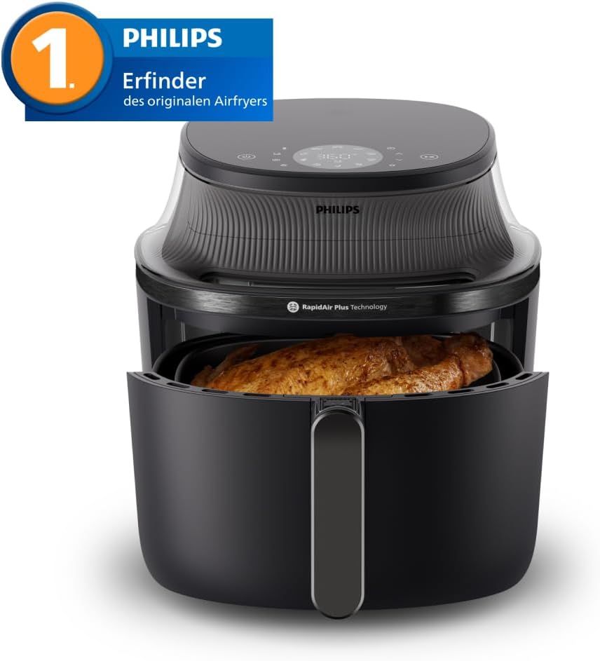 Philips Airfryer 3000 Serie Heißluftfritteuse, Schwarz, 7,2L