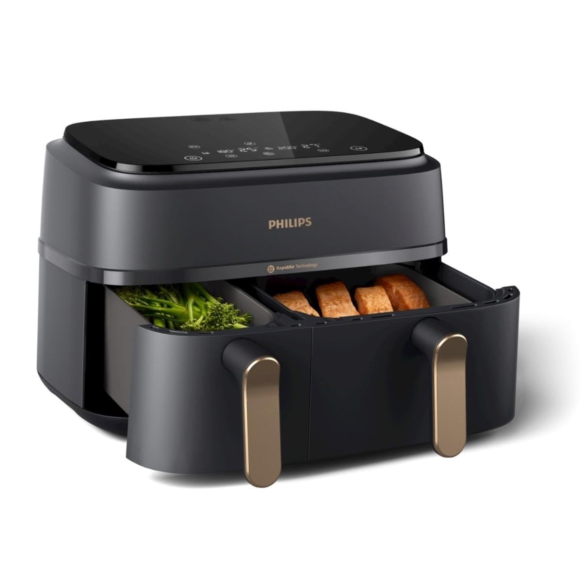 Philips Airfryer Dual Basket 3000 Serie Heißluftfritteuse, Schwarz, 9 L