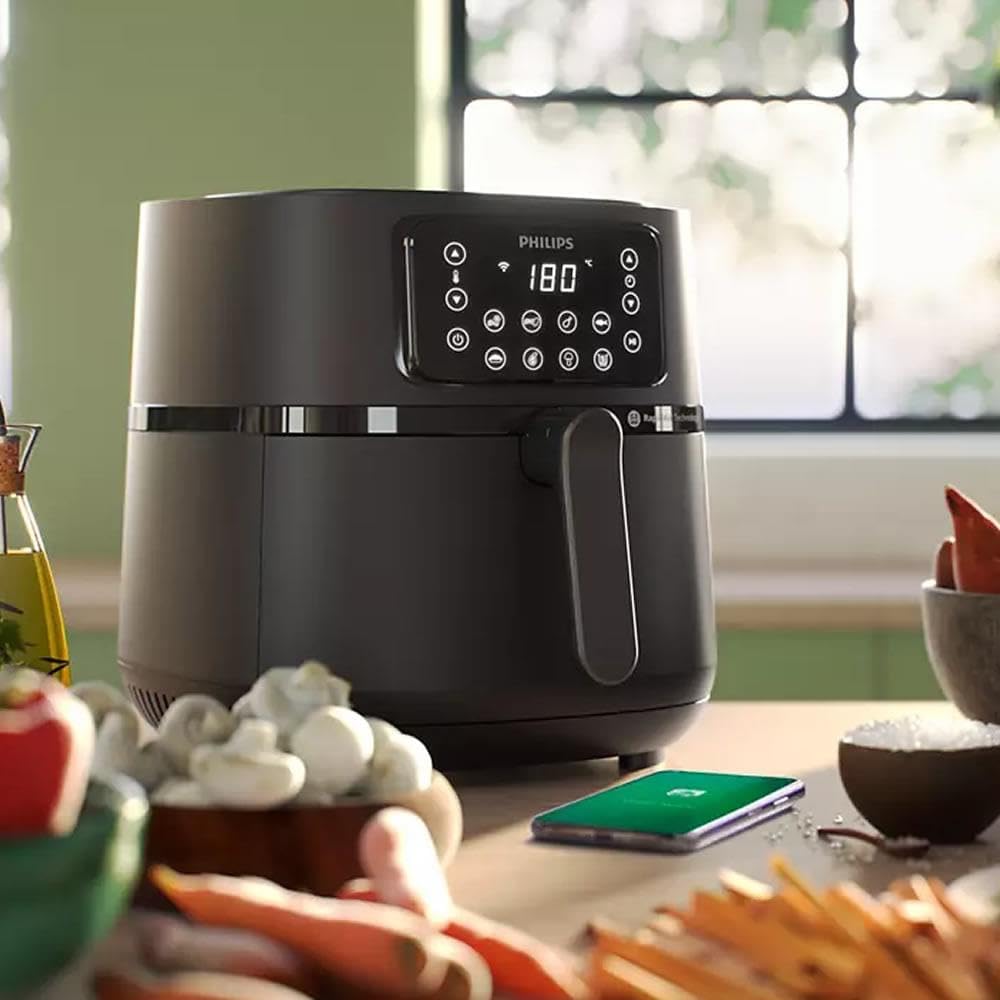 Ölfreie Fritteuse PHILIPS Connected Airfryer XXL HD9285/96 5000-Serie 7,2 l 6 Personen 16 Voreinstellungen Schwarz