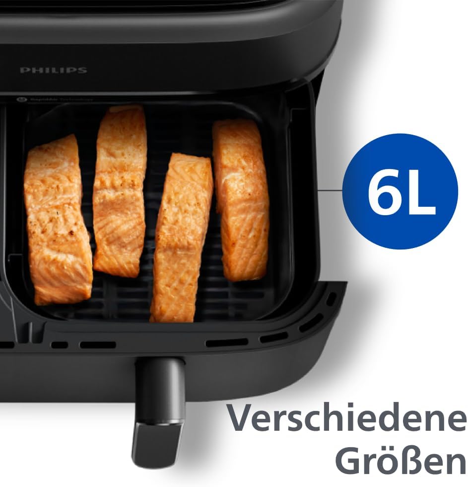 Philips Airfryer Dual Basket 3000 Serie Heißluftfritteuse, Schwarz, 9 L