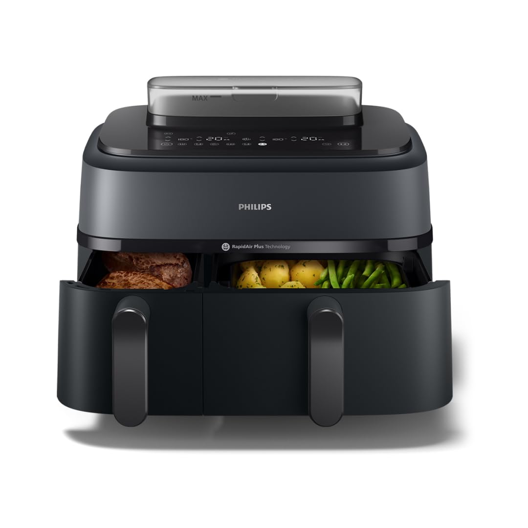 Philips Steam Airfryer 5000 Heißluftfritteuse, Silber, 9 L