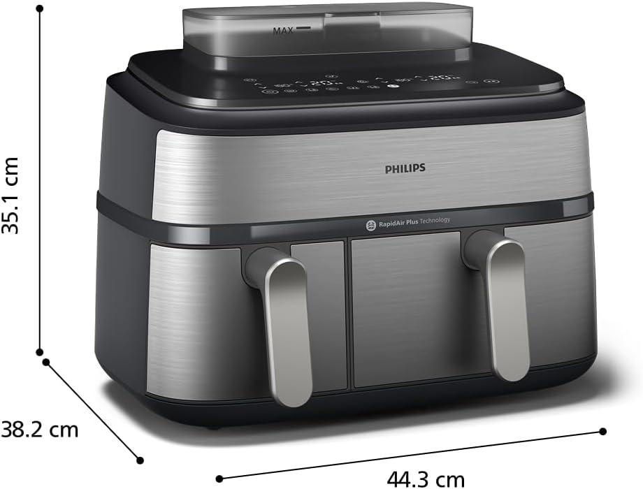 Philips Steam Airfryer 5000 Heißluftfritteuse, Silber, 9 L