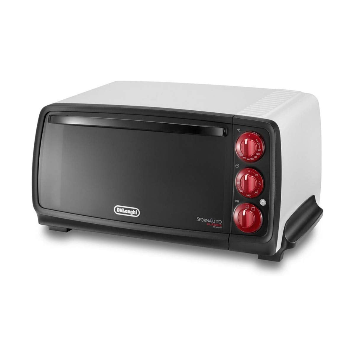 DELONGHI EO12512.WG Sfornatutto Mini, 1400 W, 12 Liter, Kunststoff, Weiß / Schwarz
