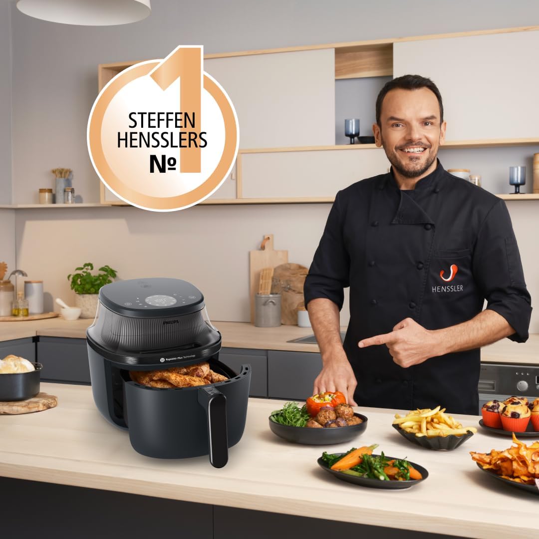 Philips Airfryer 3000 Serie Heißluftfritteuse, Schwarz, 7,2L
