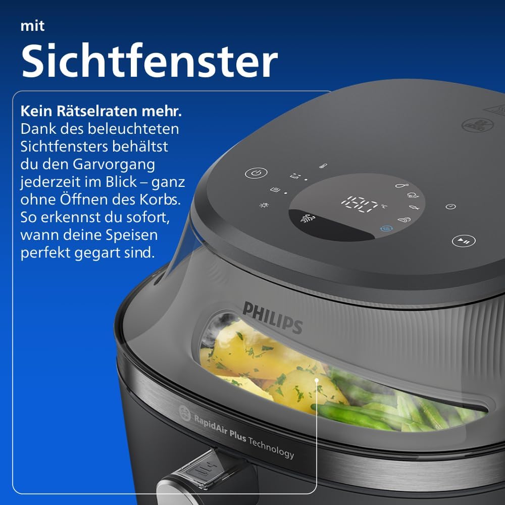 Philips Steam Airfryer 5000 Serie Heißluftfritteuse, Schwarz, 7,2 L