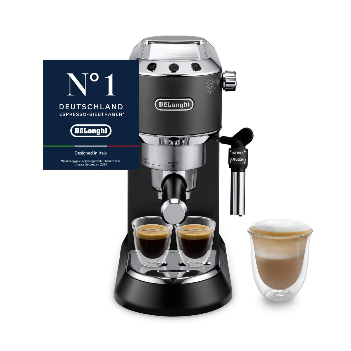 De'Longhi Dedica Duo - Manuelle Espressomaschine mit Cold Brew Grün