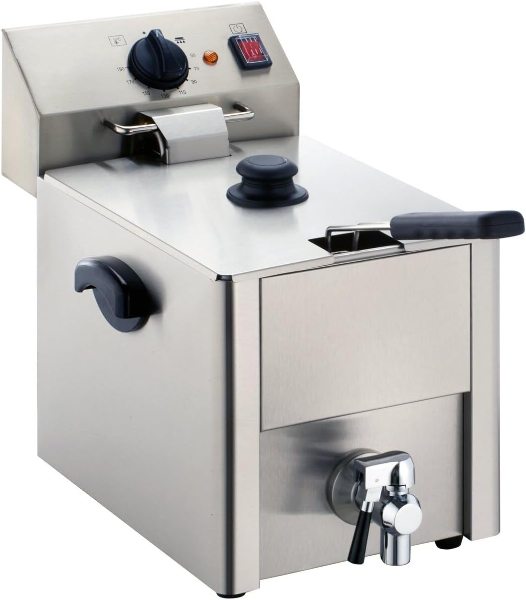GastroHero Elektro Fritteuse, 10 L, Überhitzungsschutz, Edelstahl EF-ECO10A
