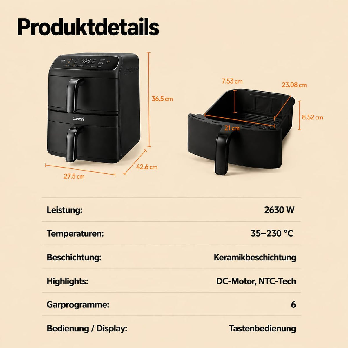 Cosori Airfryer, neue Generation 2026, Chip Testsieger, TurboBlaze-Tech