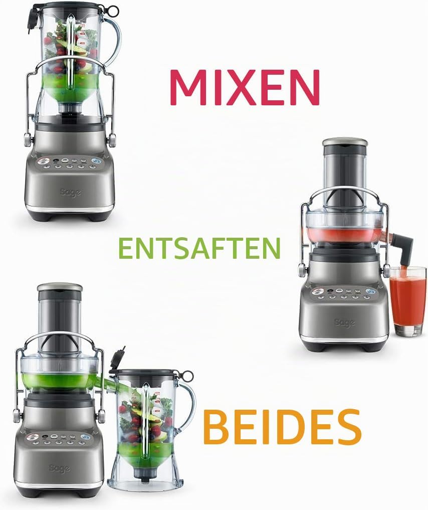 Sage The 3X Bluicer, 2-in-1 Mixer und Entsafter, Smoked Hickory