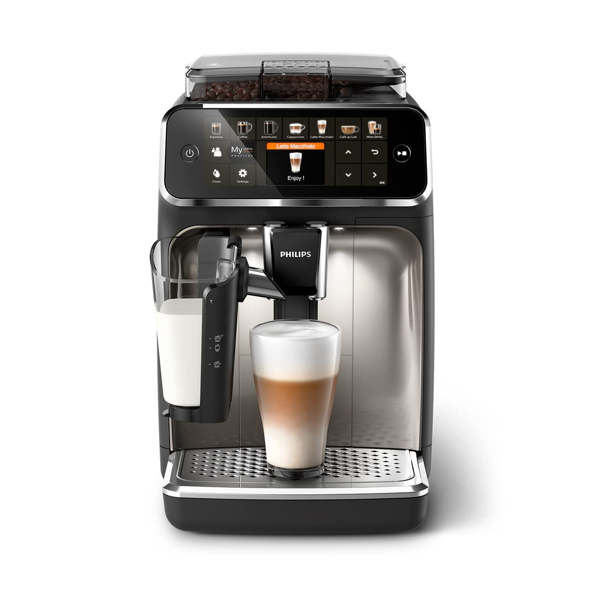 PHILIPS Kaffeevollautomat LatteGo 5400 Serie, Schwarz, 12 Spezialitäten