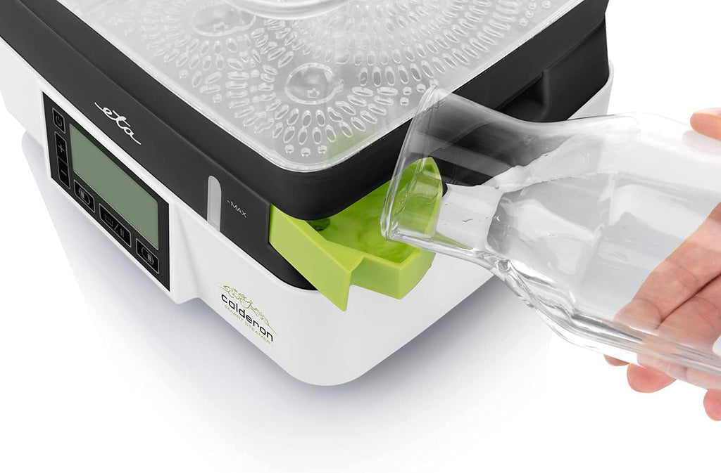 ETA Elektrische Dampfgarer Calderon 2 - 2 Transparente Behälter zum Kochen und 6 Automatische Programme für Gesunde Essenszubereitung, 11l