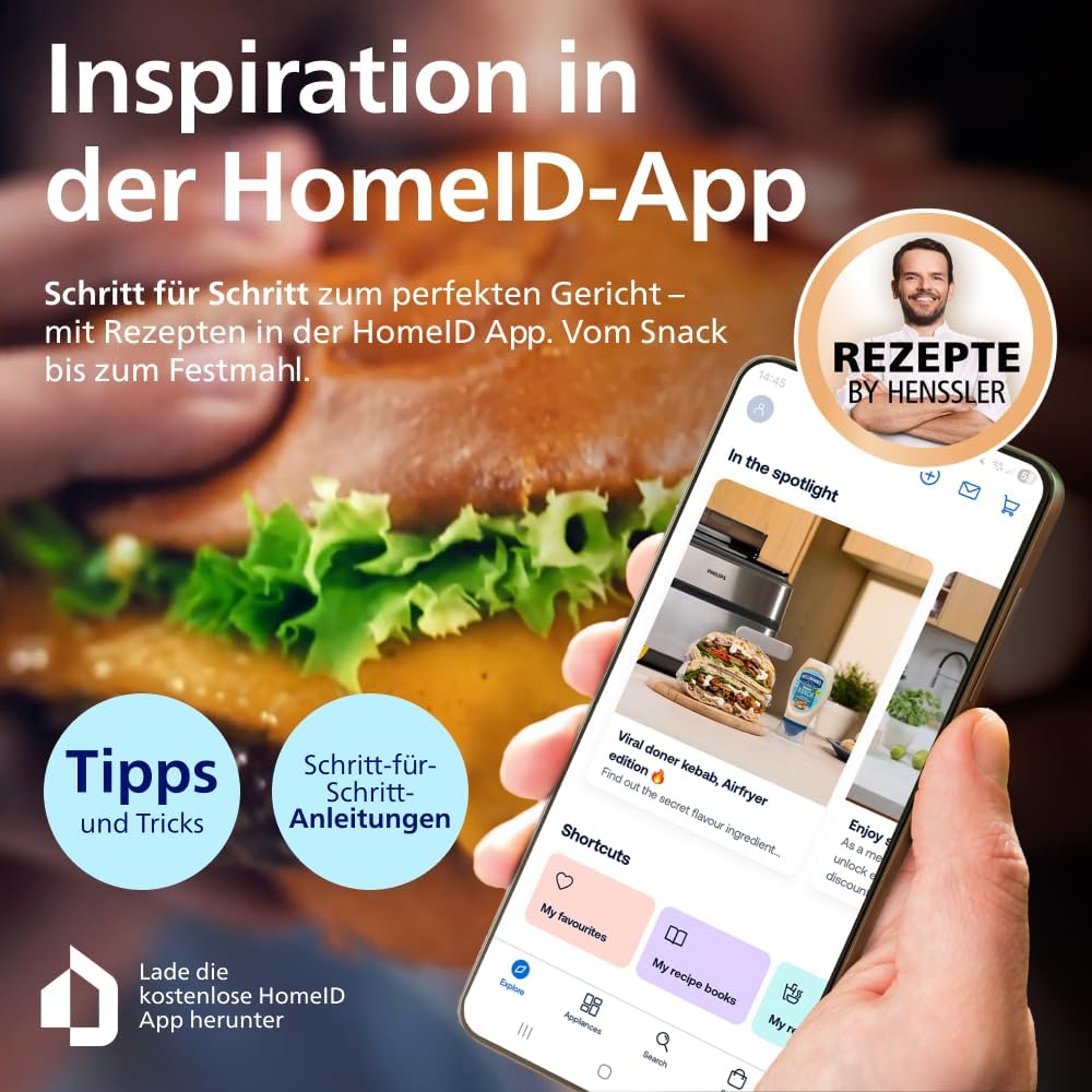 Philips Steam Airfryer 5000 Serie Heißluftfritteuse, Schwarz, 7,2 L