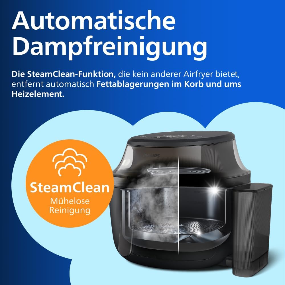Philips Steam Airfryer 5000 Serie Heißluftfritteuse, Schwarz, 7,2 L