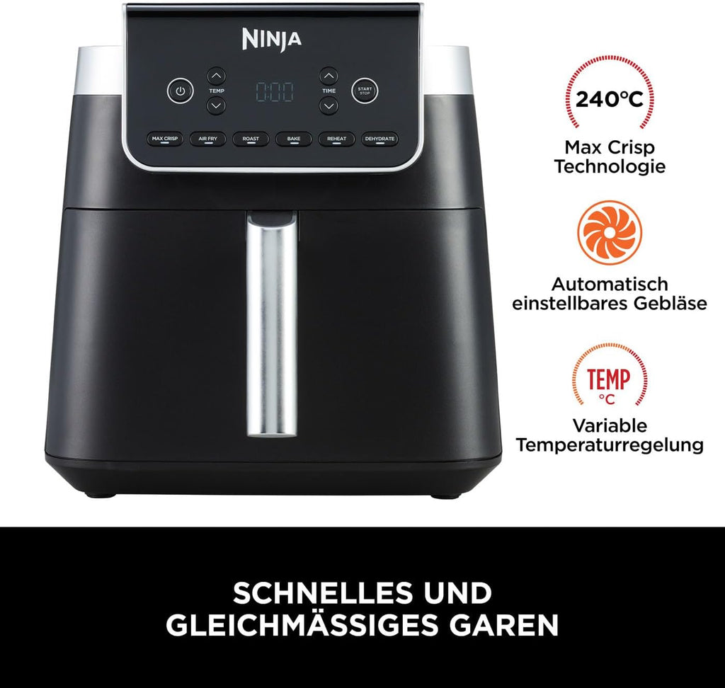 Ninja Air Fryer Heißluftfritteuse MAX PRO, 6,2L, Antihaftbeschichtung