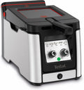 Tefal Clear Duo Fritteuse, frittieren mit weniger Rauch/Gerüchen, Kapazität 1,2 Kg, Thermostat, Timer, großes Sichtfenster ohne Beschlagen, spülmaschinenfest, schwarz, Edelstahl, Friteuse FR600D