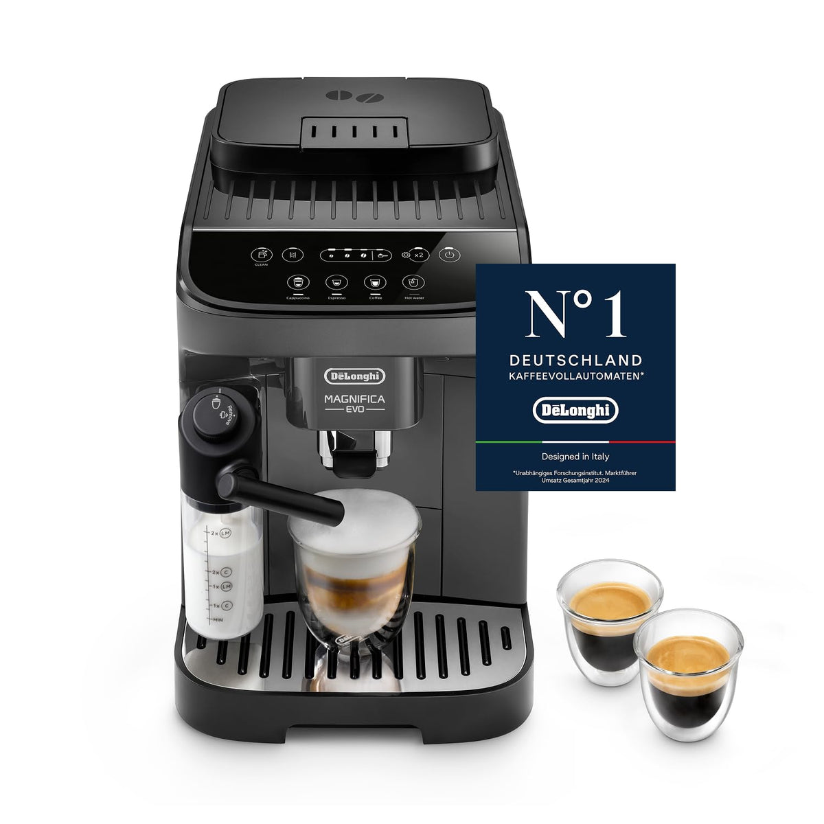 De'Longhi Magnifica Evo - Kaffeevollautomat 7 Getränke Silber-Schwarz