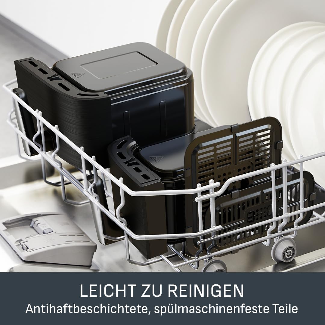 Tefal Dual Easy Fry Heißluftfritteuse 8,3 L mit 2 Kammern