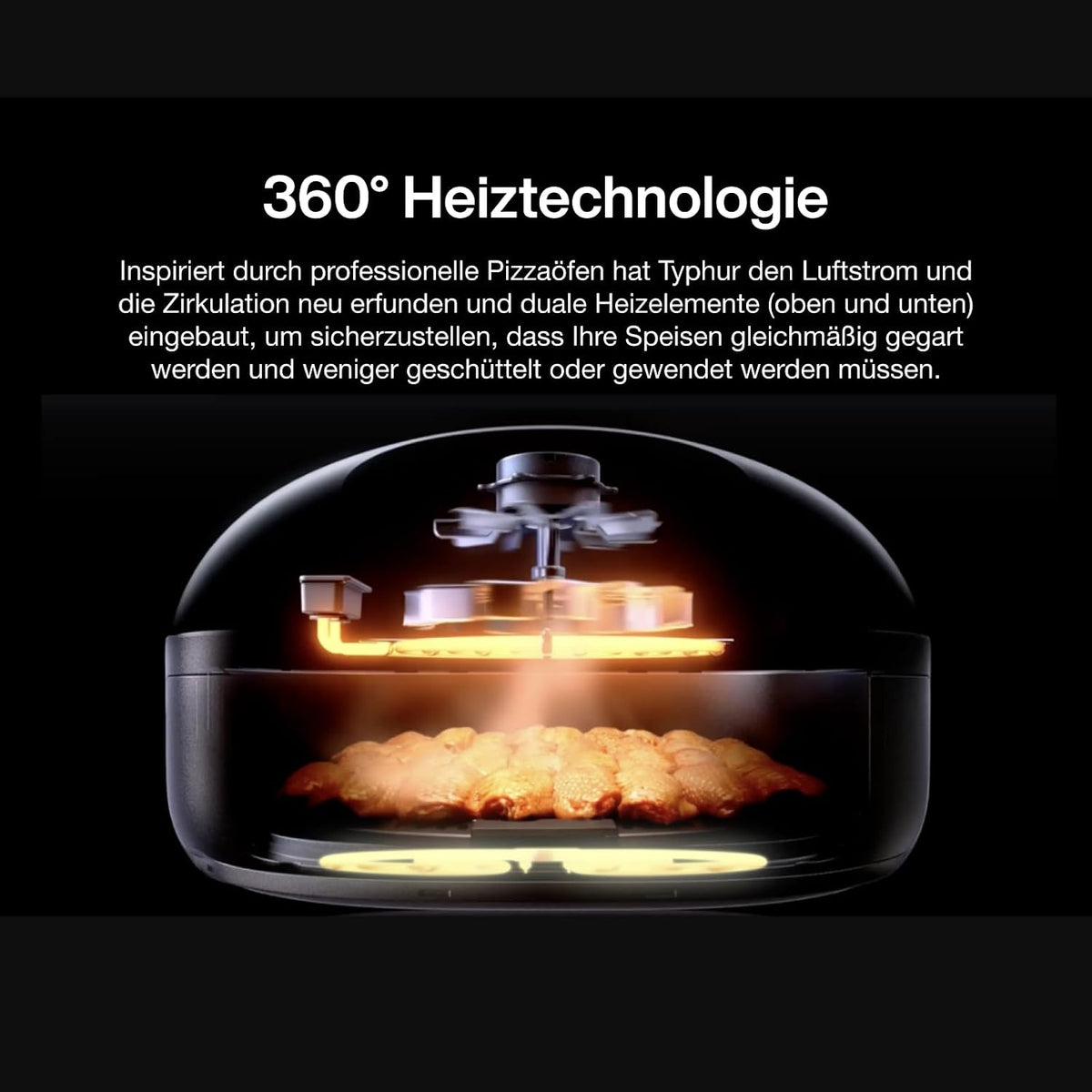 Typhur Dome 2 Heißluftfritteuse 5,3 L, 360° Doppelheizung, 30% Schneller