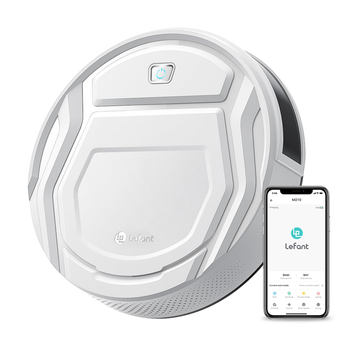 Lefant M210 Saugroboter mit Fernbedienung, 2200Pa Saugkraft, Superschlank Staubsauger Roboter für Tierhaare, Roboterstaubsauger für Teppich, Kompatibel mit Alexa/WLAN/APP Steuerung, 120 Min Laufzeit