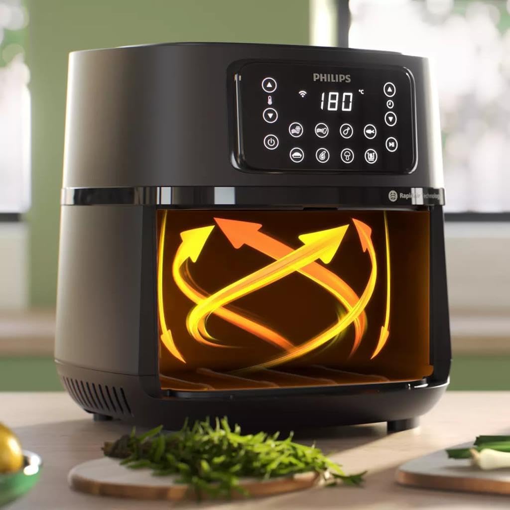 Ölfreie Fritteuse PHILIPS Connected Airfryer XXL HD9285/96 5000-Serie 7,2 l 6 Personen 16 Voreinstellungen Schwarz