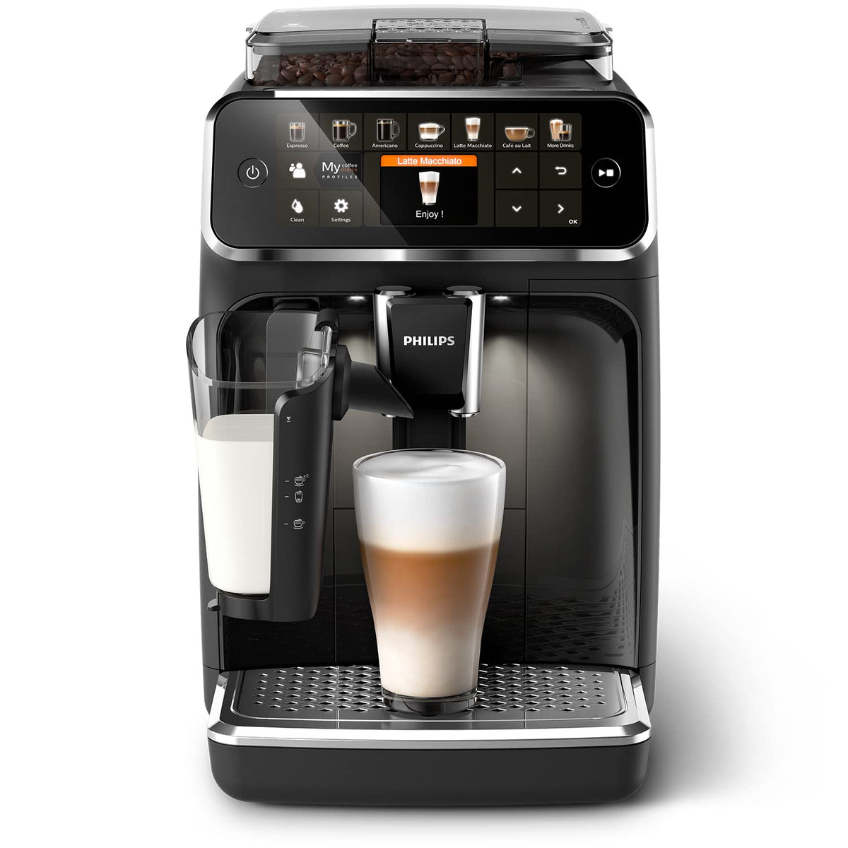 PHILIPS Kaffeevollautomat LatteGo 5400 Serie, Schwarz, 12 Spezialitäten
