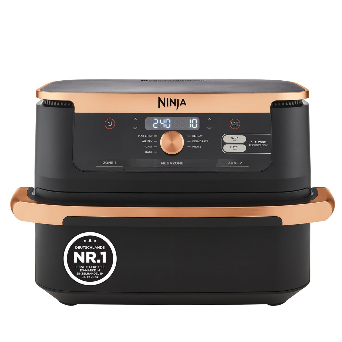 Ninja Foodi FlexDrawer Heißluftfritteuse, Dual Zone, Stone Gold AF500EUSD