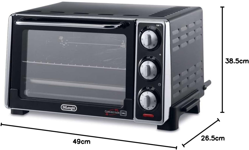 De'Longhi EO20792 Elektroofen, 20 Liter, 7 Kochfunktionen, Timer, 1300 Watt, Schwarz