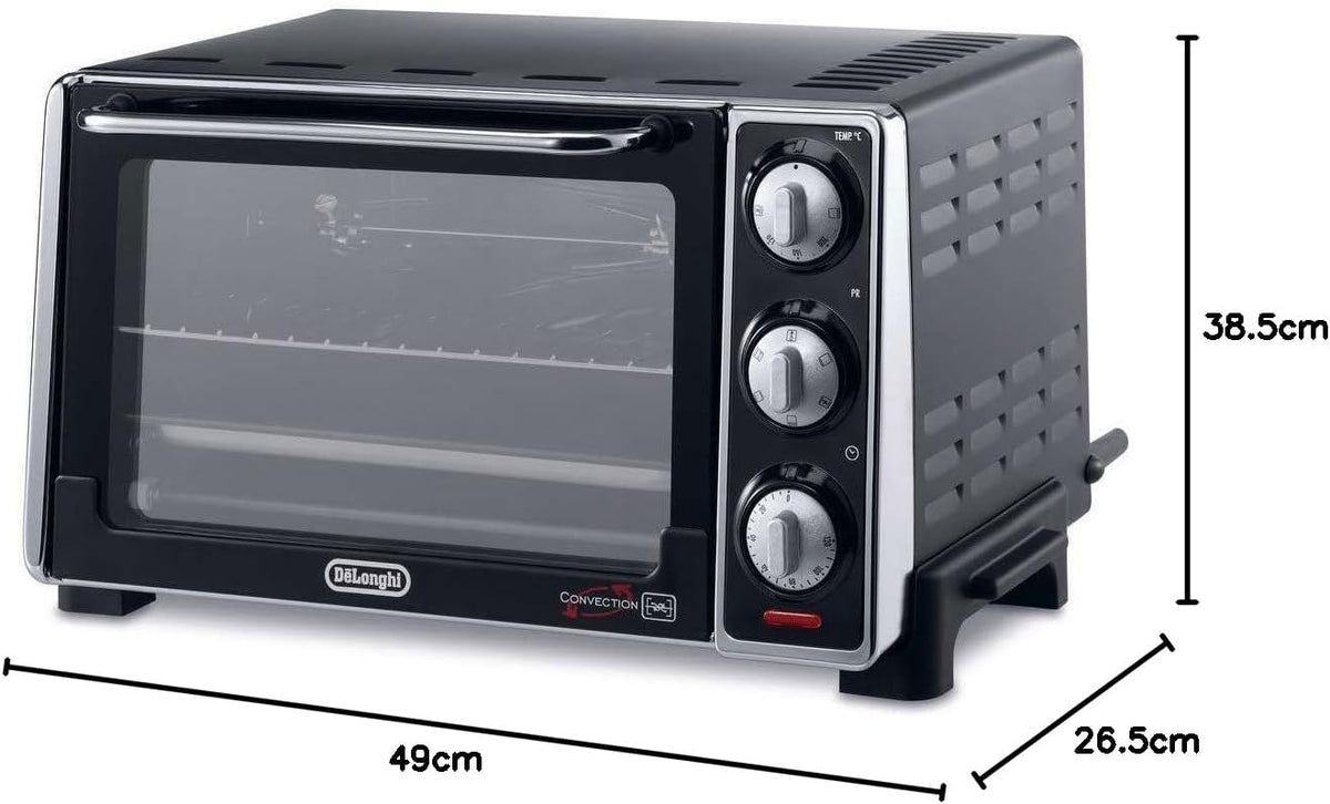 De'Longhi EO20792 Elektroofen, 20 Liter, 7 Kochfunktionen, Timer, 1300 Watt, Schwarz