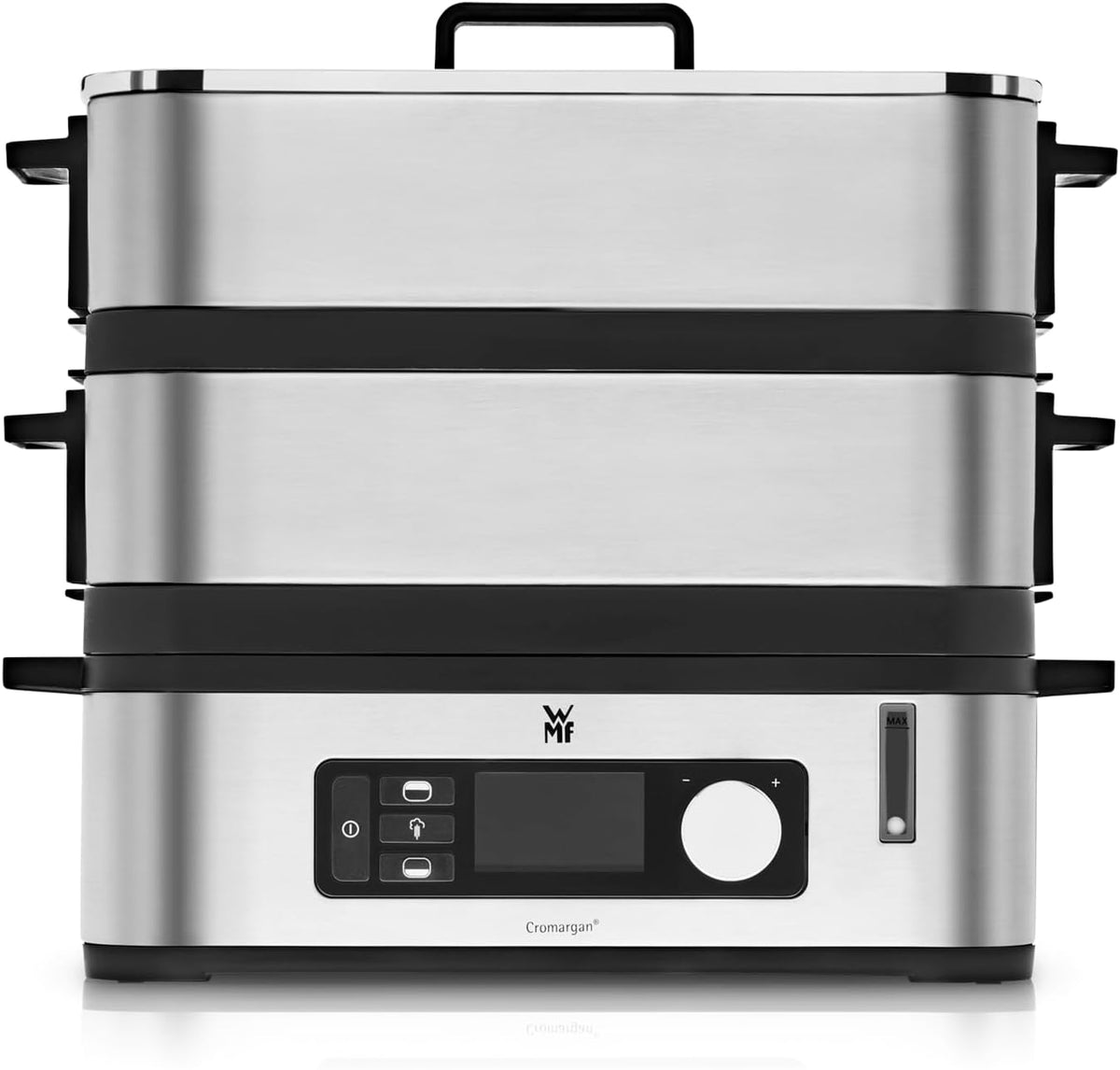 WMF Küchenminis Mini Dampfgarer elektrisch 4,3l, Dampfkocher mit Memory-Funktion, elektrische Dampfgarer, Warmhaltefunktion, Restlaufzeitanzeige, 2 Garbehälter