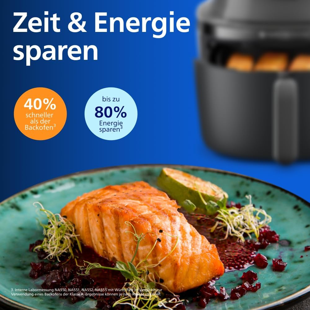 Philips Steam Airfryer 5000 Serie Heißluftfritteuse, Schwarz, 7,2 L