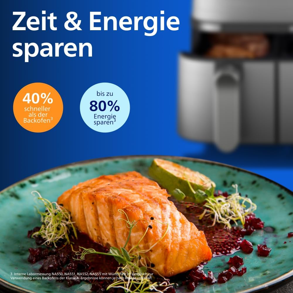 Philips Steam Airfryer 5000 Heißluftfritteuse, Silber, 9 L