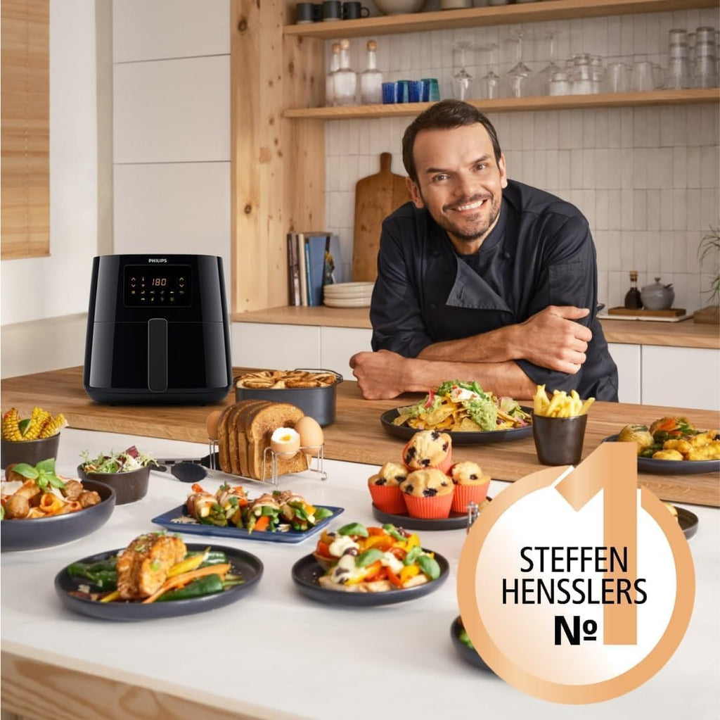 Philips Essential Airfryer Heißluftfritteuse XL, Schwarz, 6,2 L