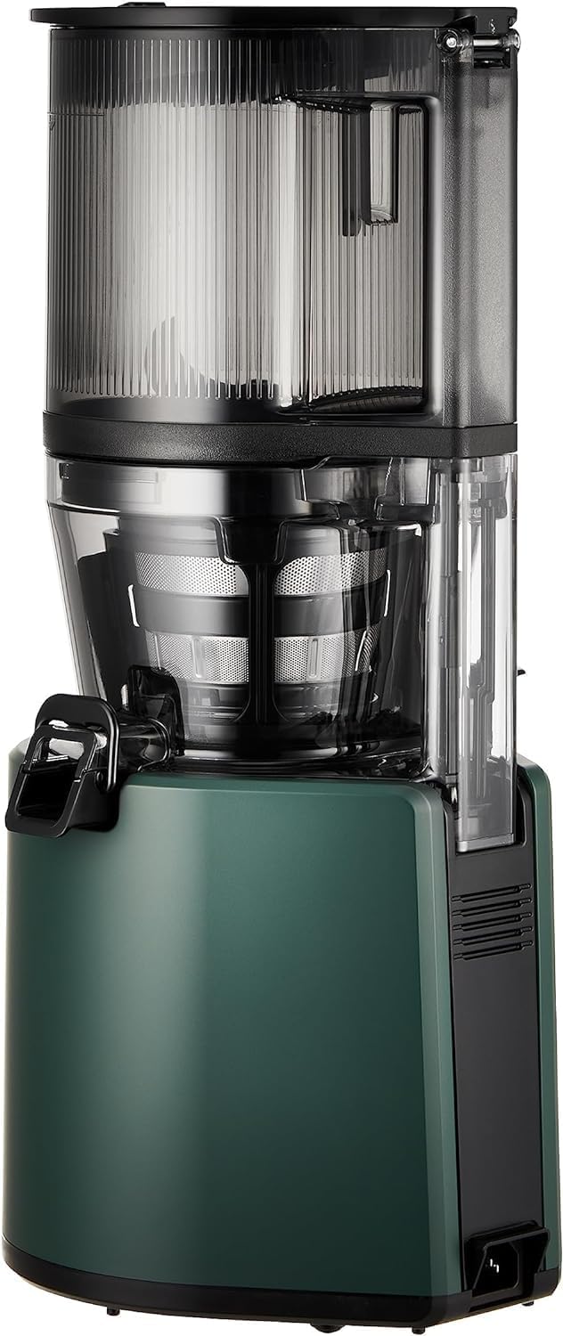 Hurom Slow Juicer | Entsafter Gemüse und Obst | H320N | Elektrische Kaltpresse | Ruhiger Motor | Leicht zu Reinigen mit Großem Behälter und Siebfilter 2L | 200 Watt | BPA Frei | Dunkelgrün