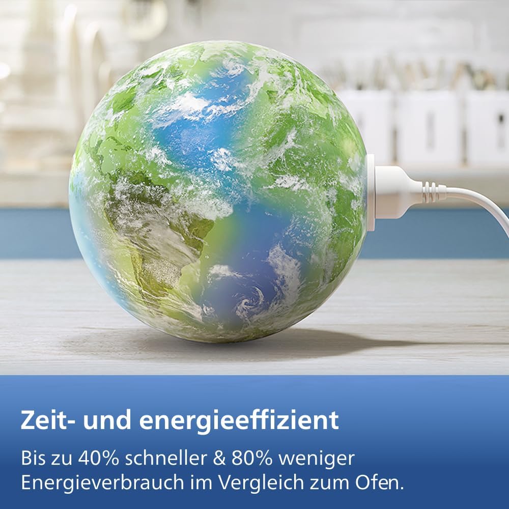 Philips Steam Airfryer 5000 Series Dual Basket Heißluftfritteuse mit Dampfgar-Funktion & 2 Körben – Steam, Airfry, SteamFy, 9L (3L+6L), RapidAir Plus, automatische Dampfreinigung (NA551/00)