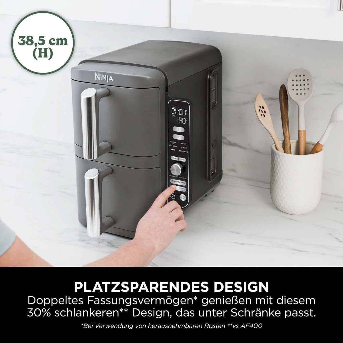 Ninja Double Stack XL Air Fryer Heißluftfritteuse, 9,5L Airfryer, SL400EU