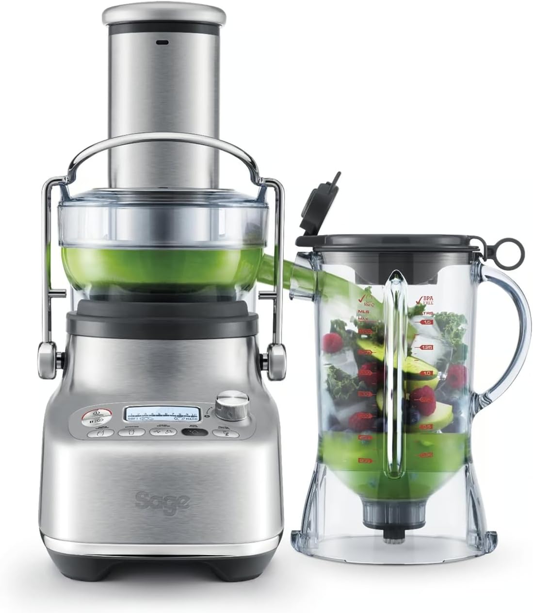 Sage The 3X Bluicer Pro, Leistungsstarker Mixer, Gebürsteter Edelstahl