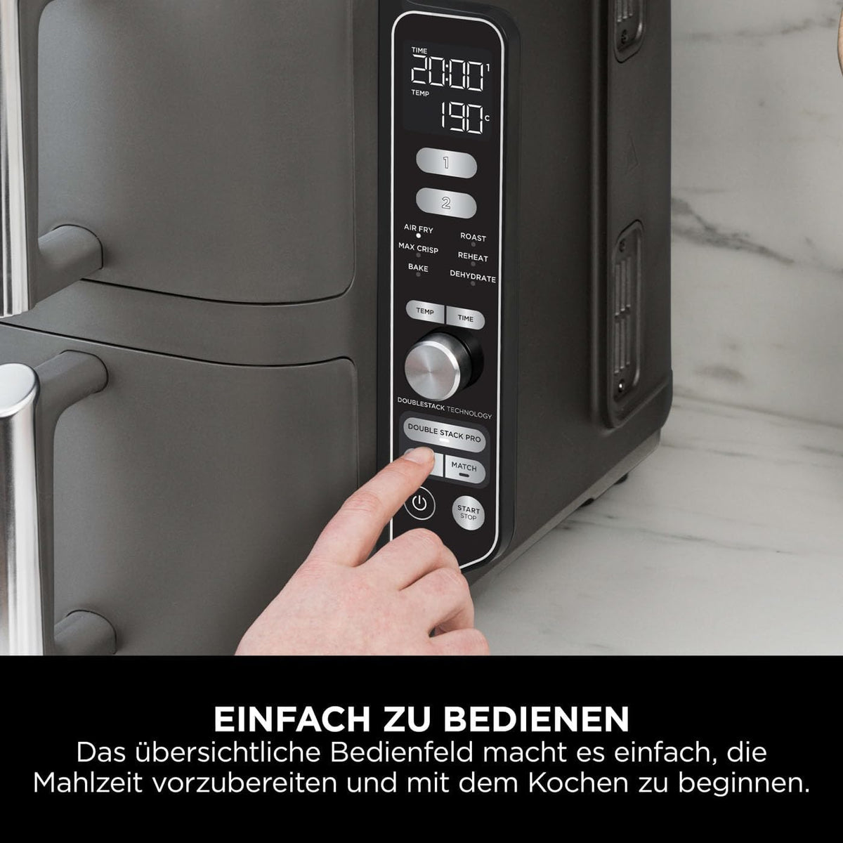Ninja Double Stack XL Air Fryer Heißluftfritteuse, 9,5L Airfryer, SL400EU