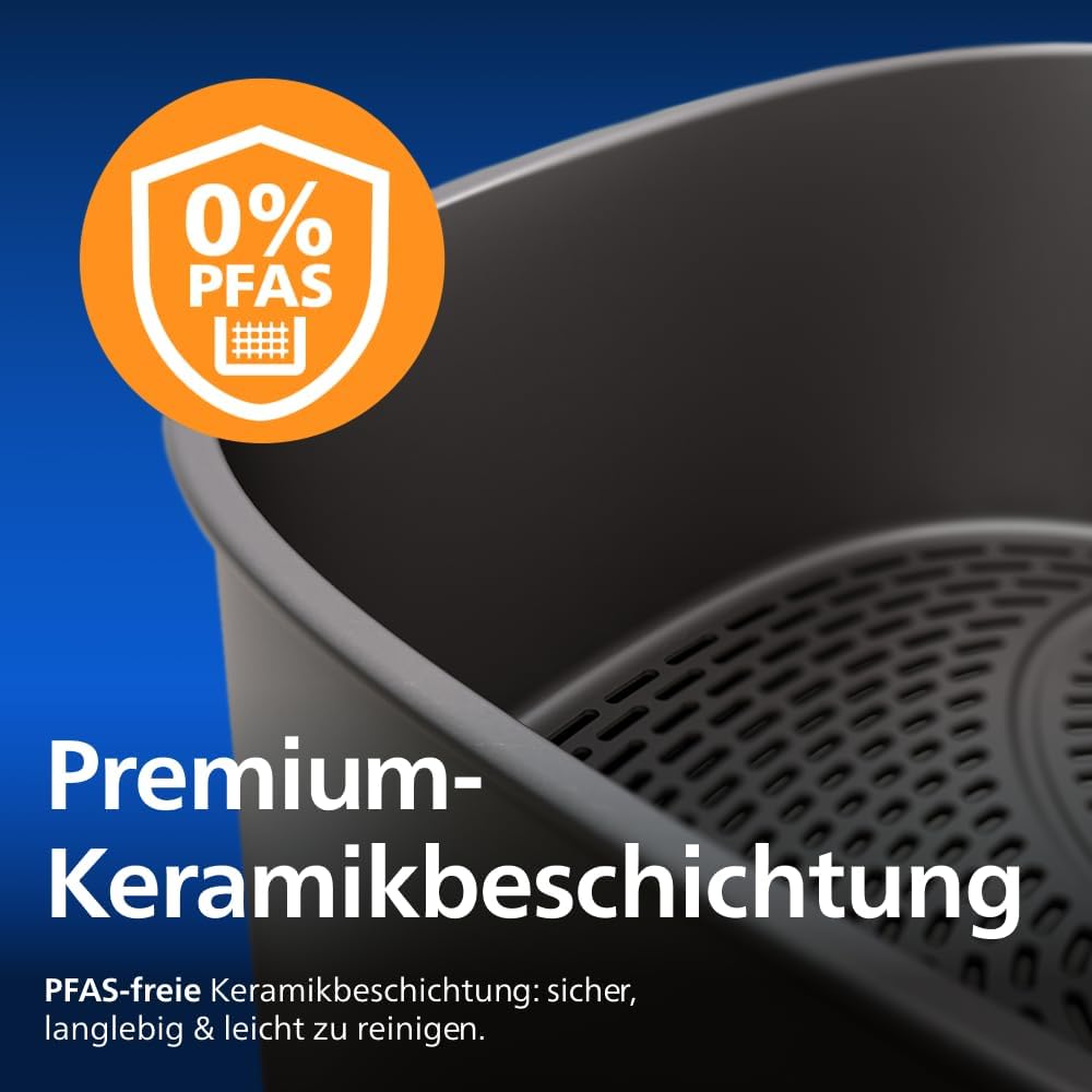 Philips Steam Airfryer 5000 Megabasket Heißluftfritteuse, Silber, 9,5 L