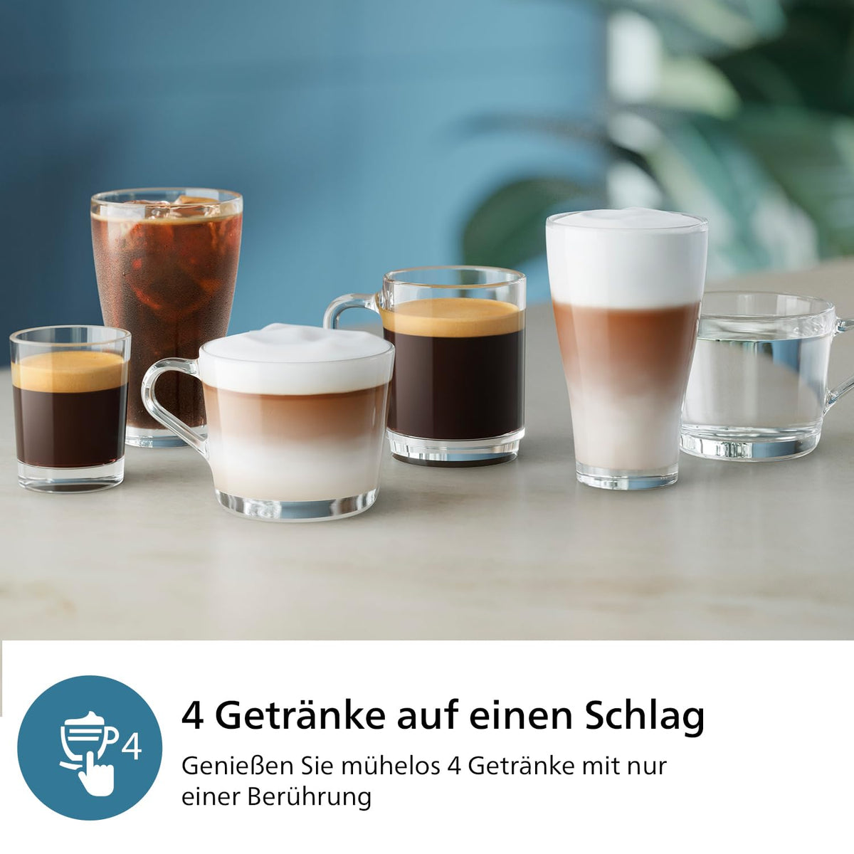 PHILIPS Kaffeevollautomat LatteGo 2300 Serie, Schwarz, 4 Spezialitäten