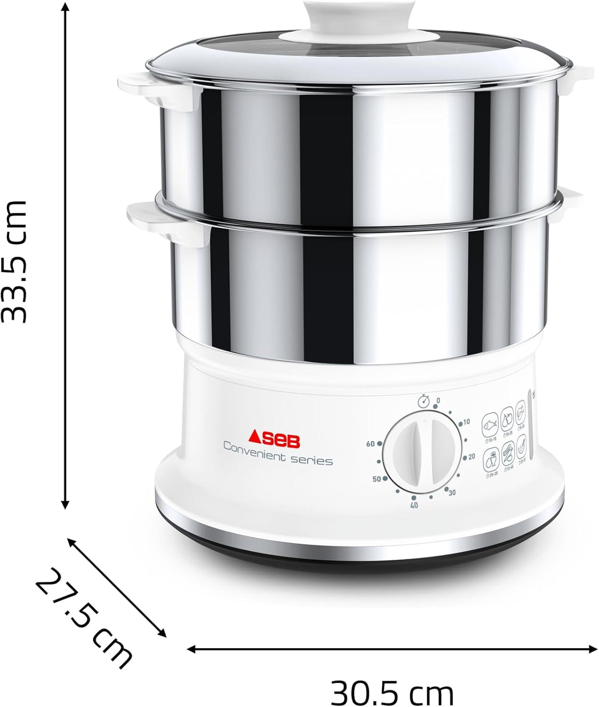 Seb VC145100 Dampfgarer, Edelstahl, 6 l