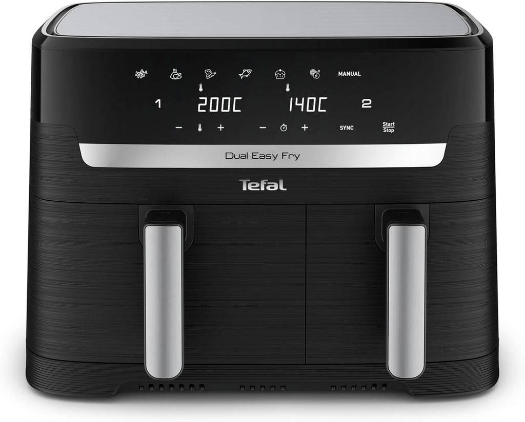 Tefal Dual Easy Fry Heißluftfritteuse 8,3 L mit 2 Kammern