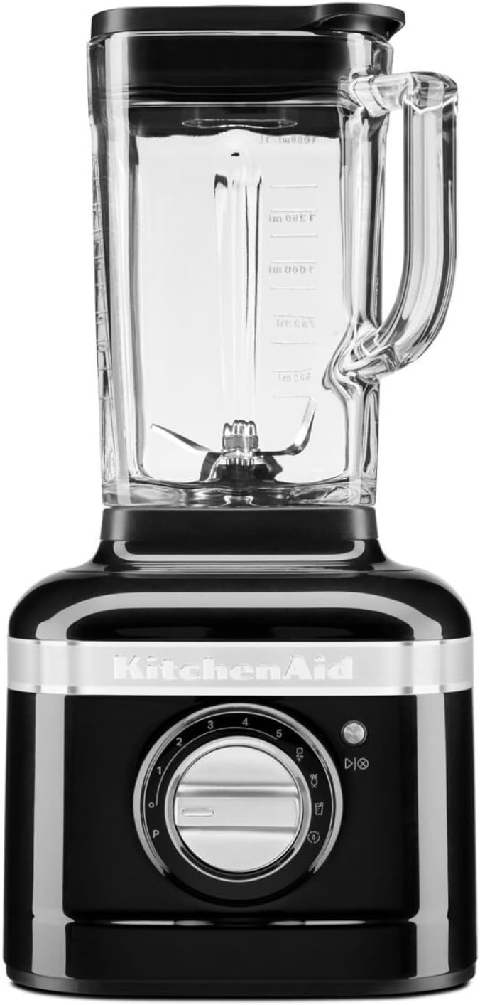 KitchenAid Standmixer mit 1,4 L Glaskrug - Artisan - Kompakter Hochleistungsmixer 1200 W - Food Processor zum Schneiden, Hacken und Reiben - Smoothie maker - Onyx schwarz