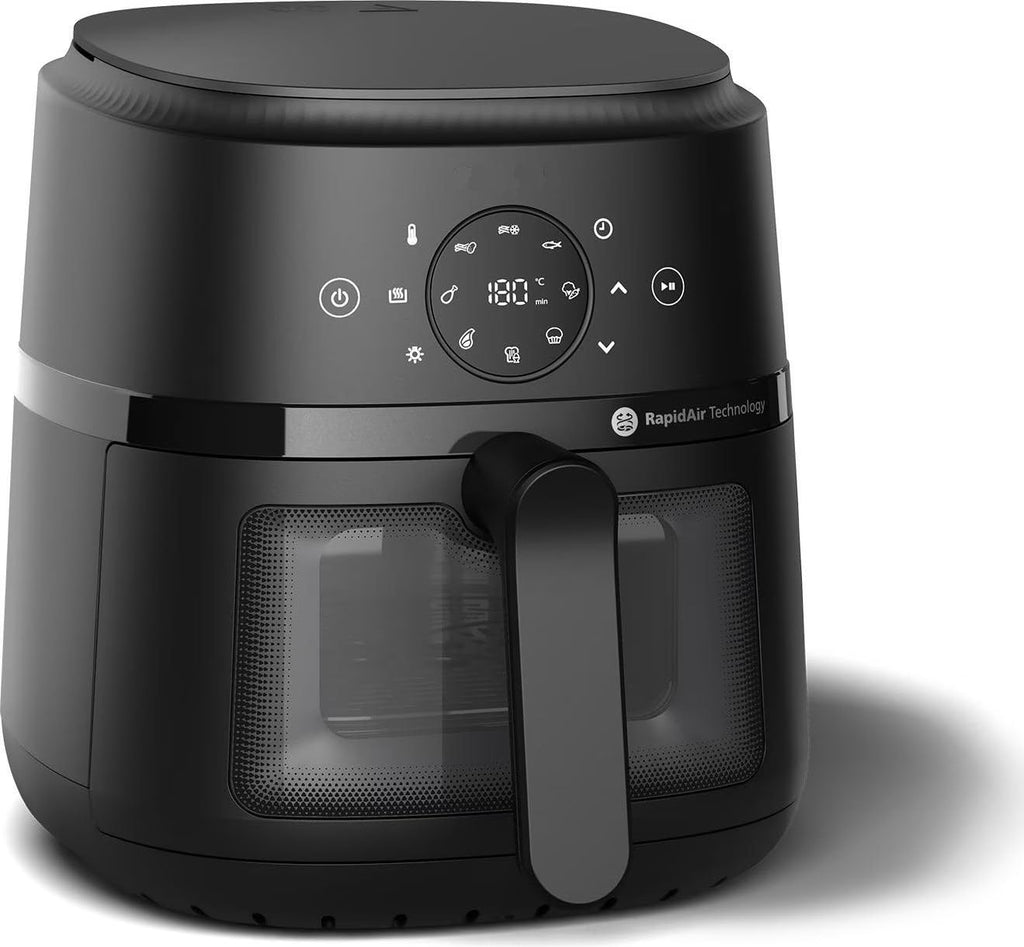 Philips Steam Airfryer 5000 Series Dual Basket Heißluftfritteuse mit Dampfgar-Funktion & 2 Körben – Steam, Airfry, SteamFy, 9L (3L+6L), RapidAir Plus, automatische Dampfreinigung (NA551/00)