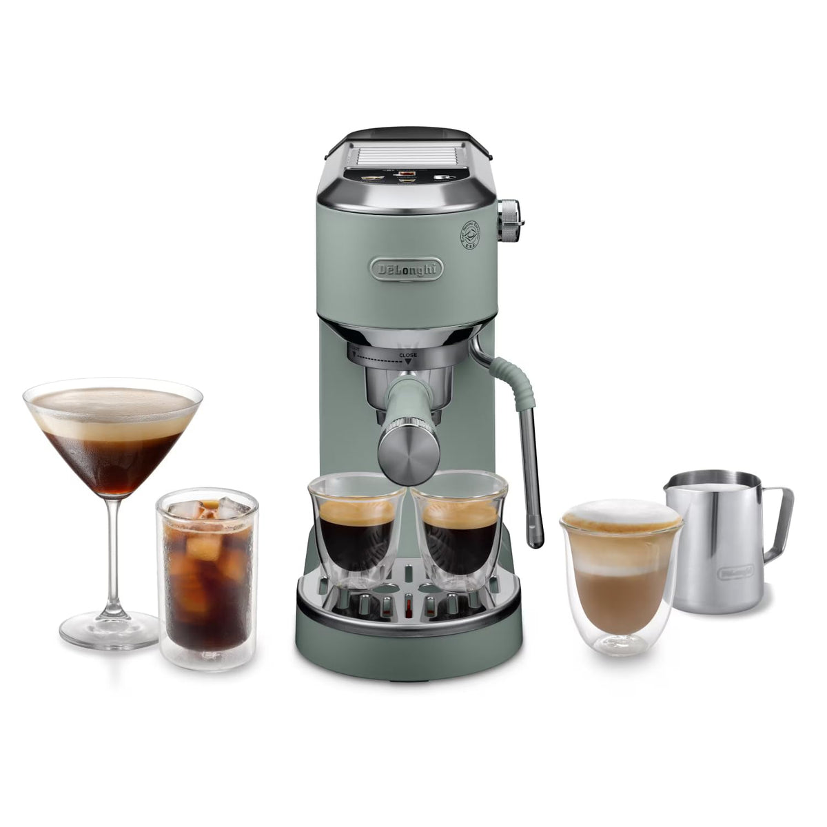 De'Longhi Dedica Duo - Manuelle Espressomaschine mit Cold Brew Metall