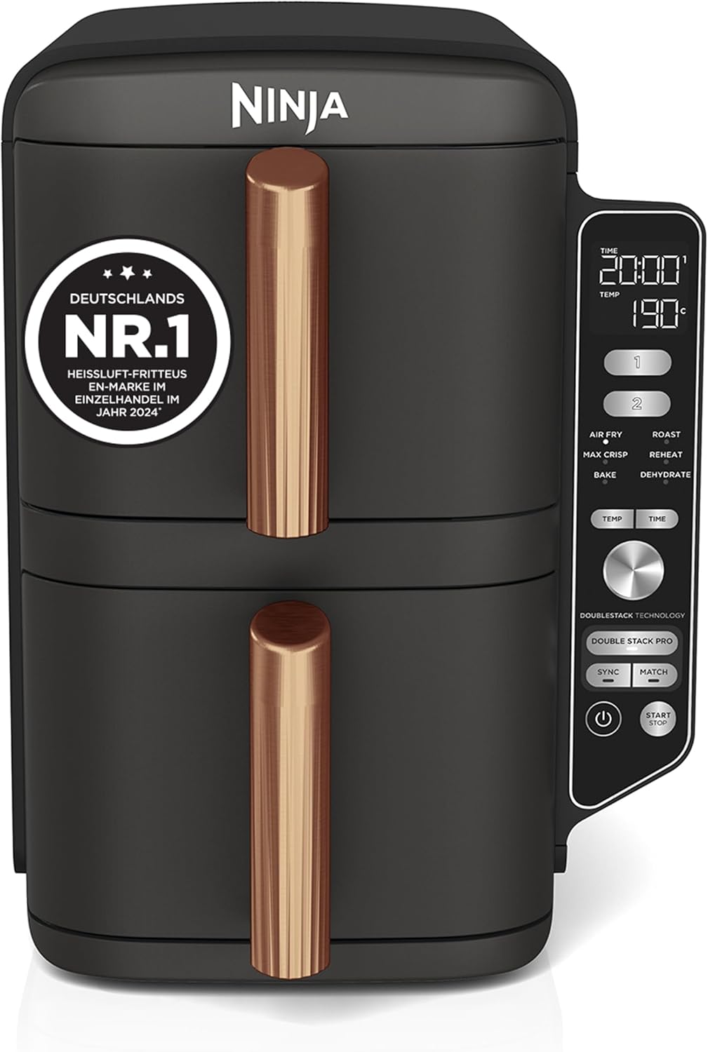 Ninja Double Stack XL Heißluftfritteuse, 2 vertikale Schubladen, SL400EUCP